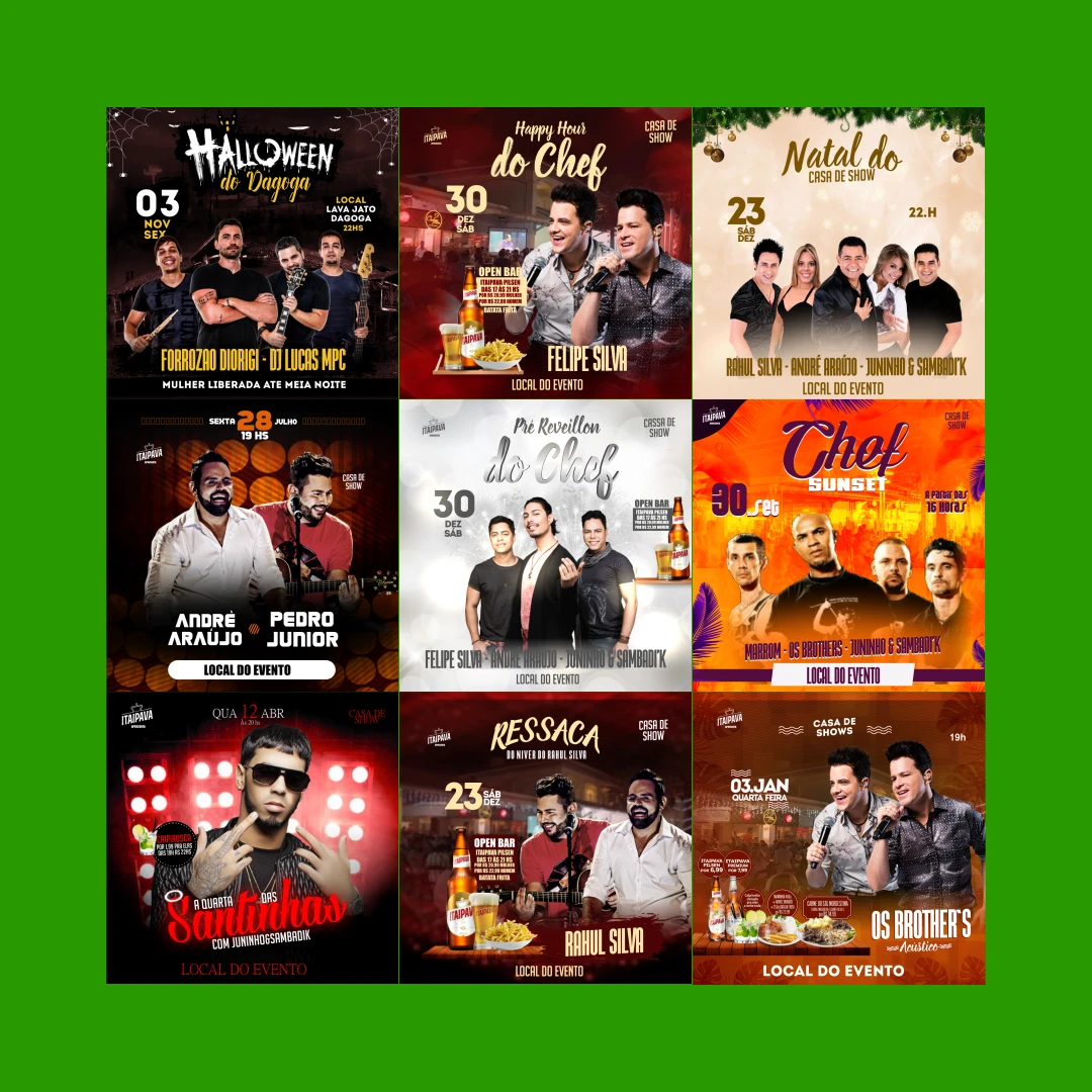 Miniatura de Pack de 50 Flyers para Festas e Eventos - Corel Draw