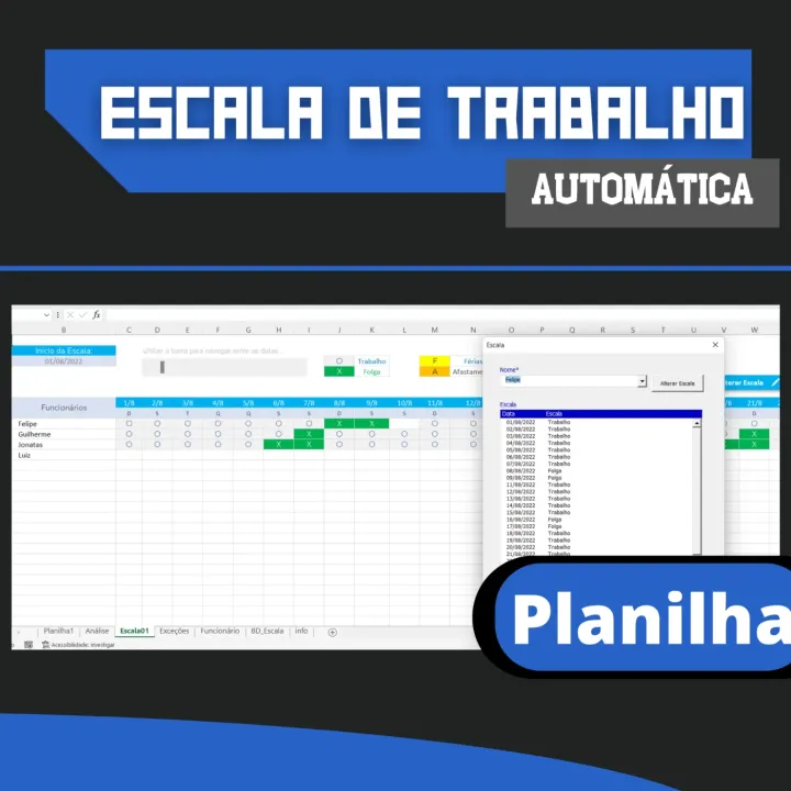 Planilha De Escala De Trabalho Em Excel 4.0
