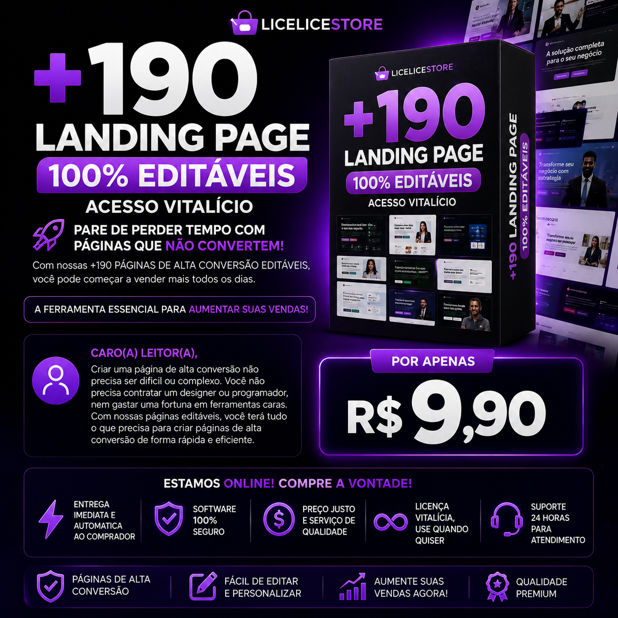 +190 Landing Page 100% Editáveis Acesso Imediato