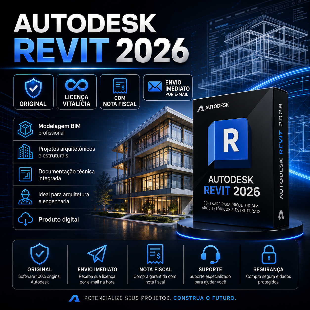 Autodesk Revit 2026 Original Licença Vitalícia C\ Nota Fiscal- (Envio imediato por e-mail)