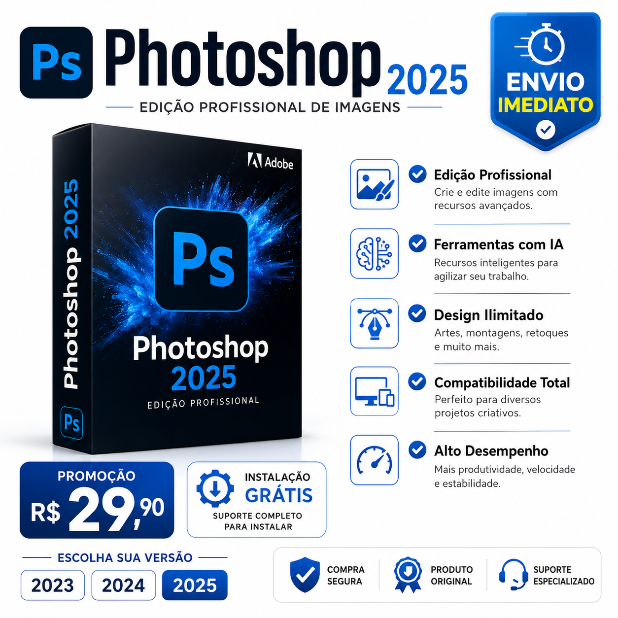 Photoshop 2025 Envio Imediato C/Nota Fiscal