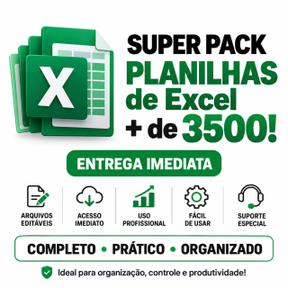 Super Pack Planilhas de Excel com Mais de 3.500 Modelos – Entrega Imediata