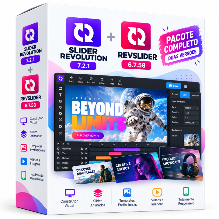 Slider Revolution + RevSlider  + Addons –Envio Automático
