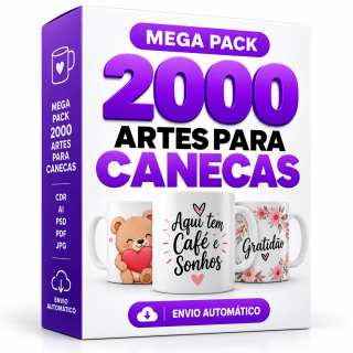 Mega Pack 2000 Artes para Canecas –Envio Automático