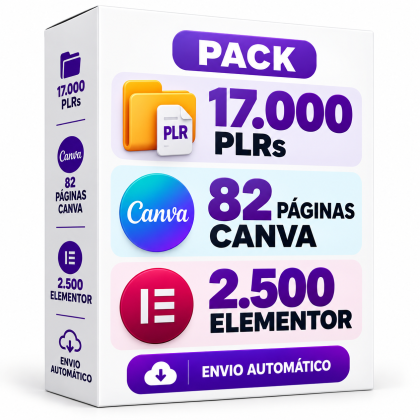 Pack 17.000 PLRs + 82 Páginas Canva + 2.500 Elementor –Envio Automático