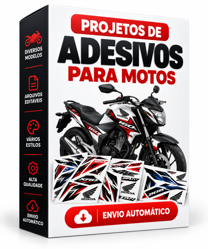 Projetos de Adesivos para Motos –Envio Automático