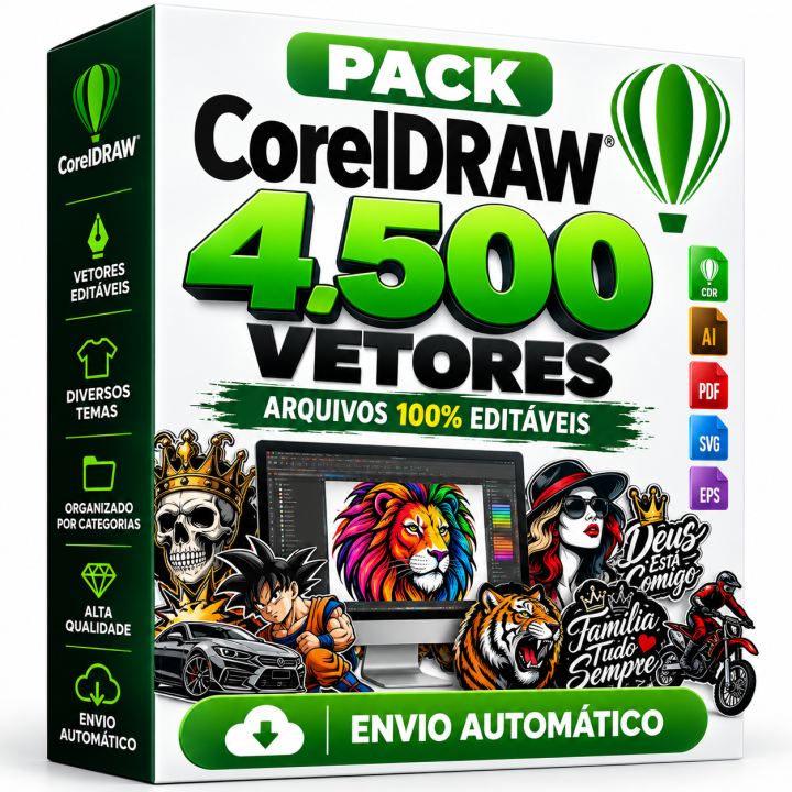 Pack CorelDRAW 4.500 Vetores –Envio Automático