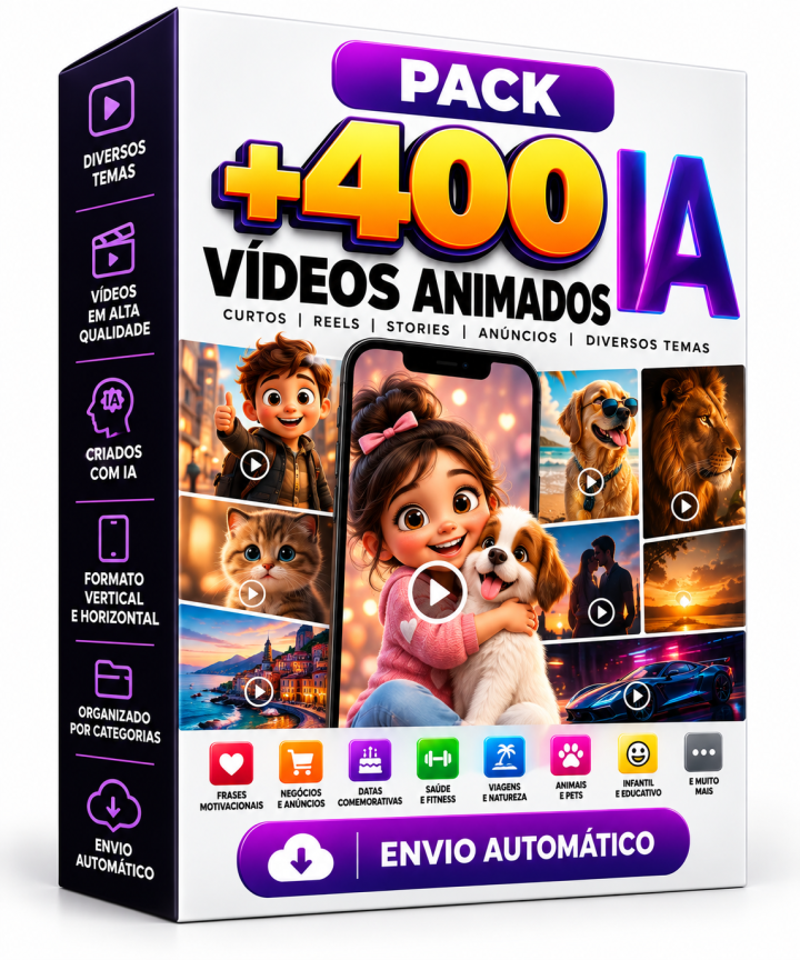 Pack +400 Vídeos Animados IA –Envio Automático