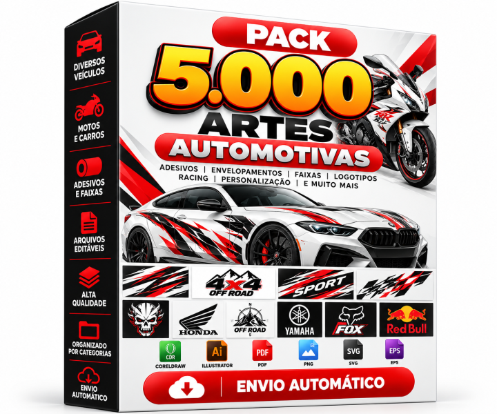 Pack 5.000 Artes Automotivas –Envio Automático