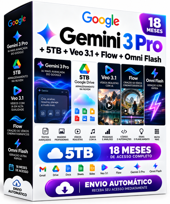 Gemini 3 Pro + 5TB  18 Meses – Envio Automático