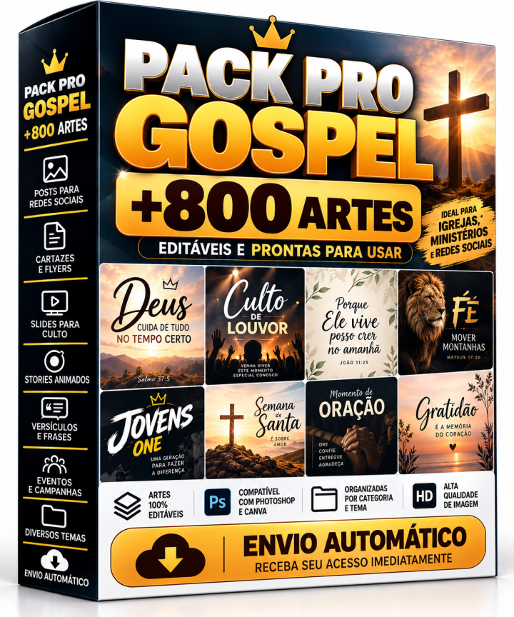 Pack Pro Gospel +800 Artes –Envio Automático
