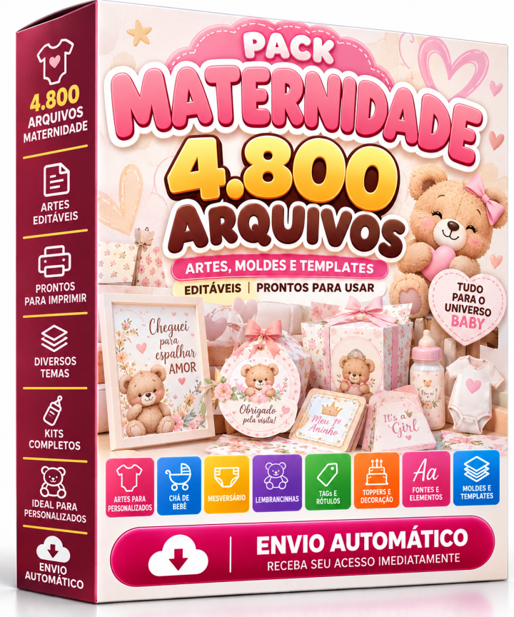 Pack Maternidade 4.800 Arquivos –Envio Automático