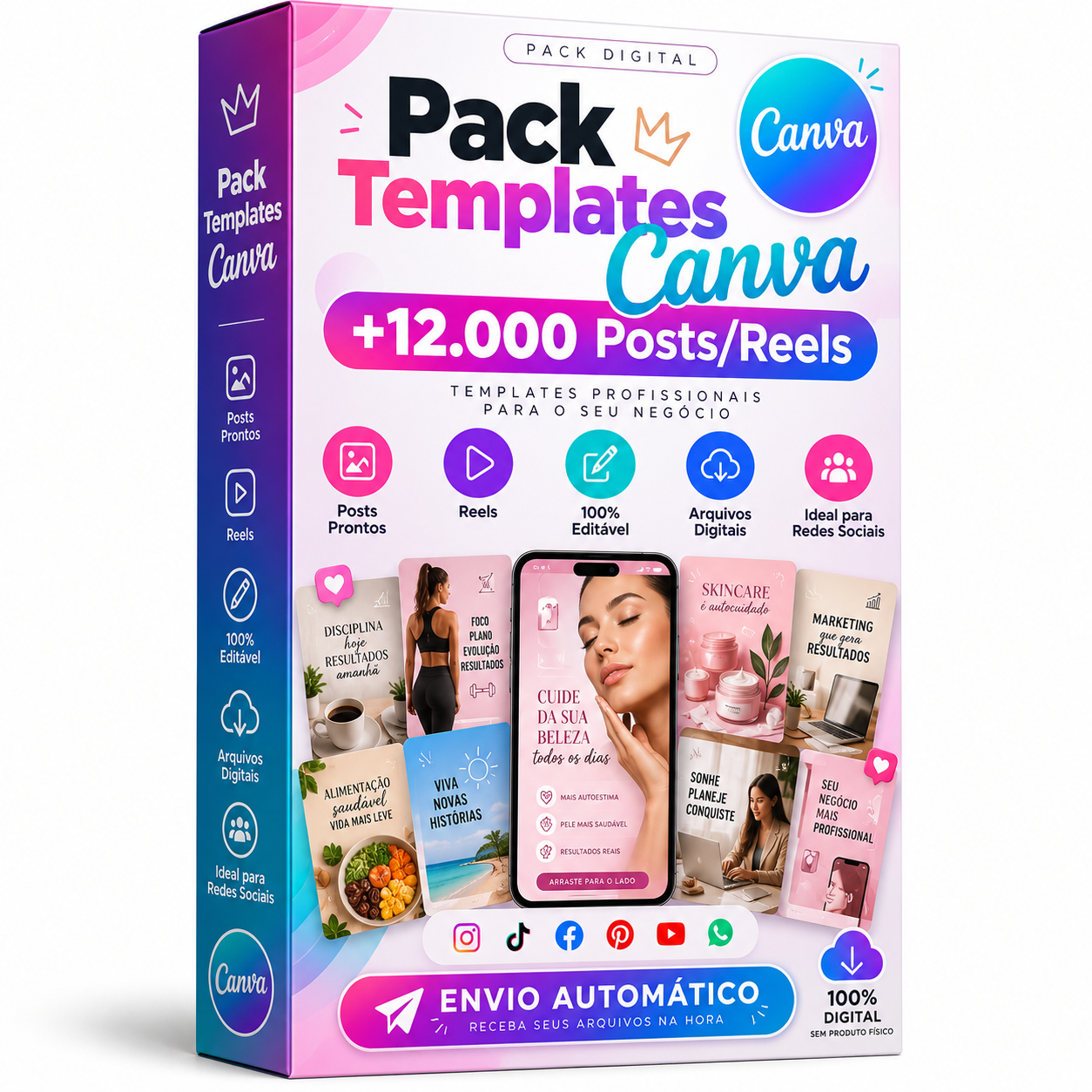 Pack Templates Canva +12.000 Posts/Reels –Envio Automático