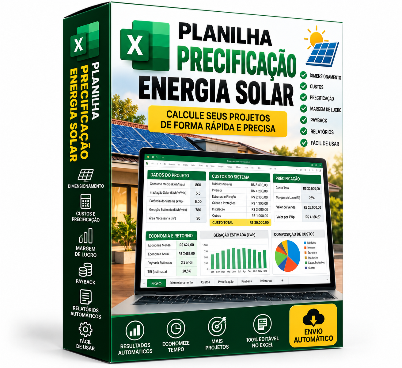 Planilha Precificação Energia Solar –Envio Automático