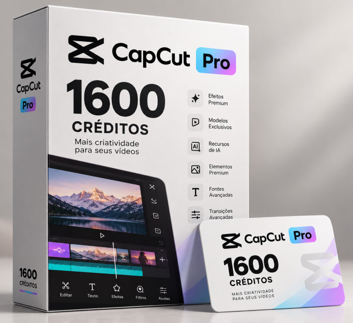 CapCut Pro – Pacote de 1.600 Créditos 1 Mês -Entrega Imediata