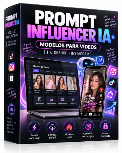 Prompt Influencer IA  Modelos para Vídeos TikTok Shop e Instagram | Envio Imediato
