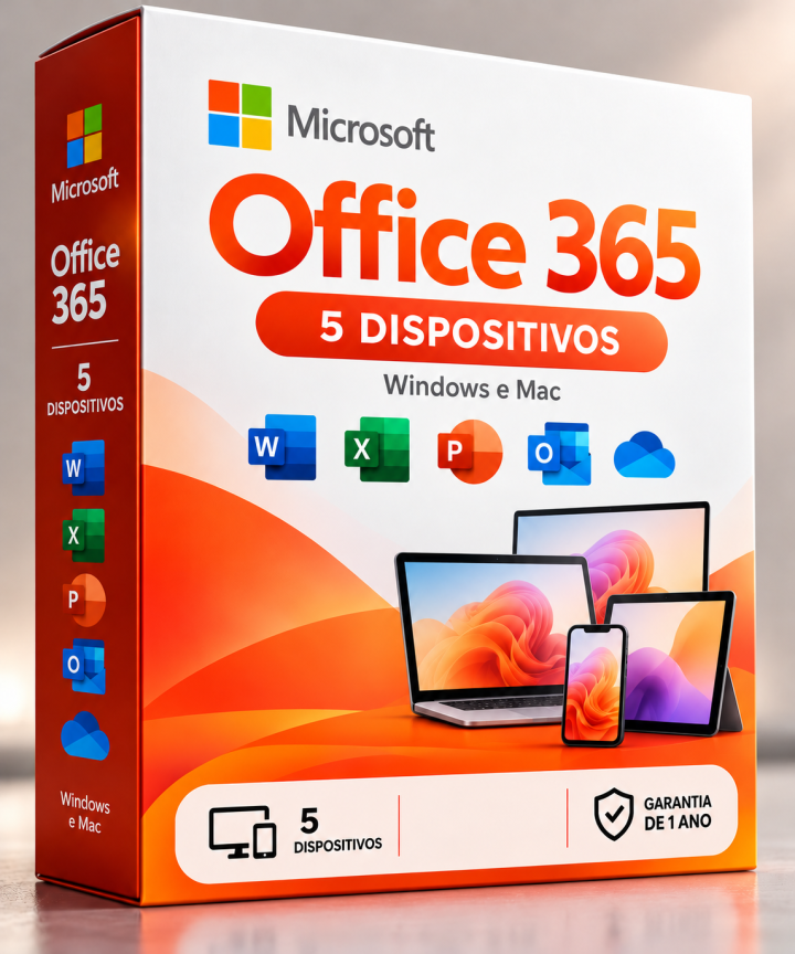 Combo 5 contas Office 365 Original - Atacado 1 ANOS - 5 Dispositivos